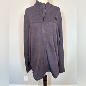 Sz L Travis Mathew You Told My WiFi fleece full zip jacket heathered dark plum